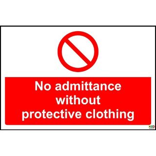 Picture of No Admittance Without Protective Clothing Sign 