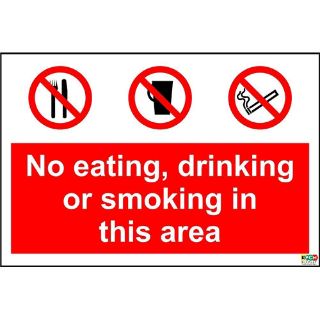 Picture of No Eating Drinking Or Smoking In This Area Sign