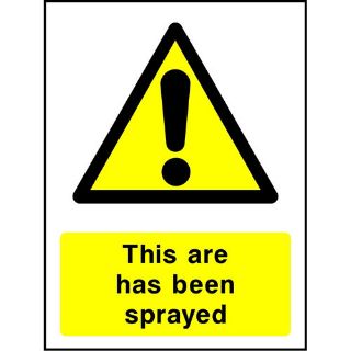 Picture of "Warning This Area Has Been Sprayed" Sign