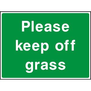 Picture of "Warning Please Keep Of Grass" Sign