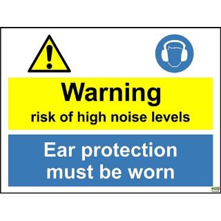 Picture of Warning Risk Of High Noise Levels. Ear Protection Must Be Worn Sign