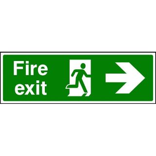 Picture of "Fire Exit Sign- Running Man/Arrow Right" Sign 