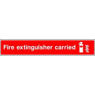 Picture of "Fire Extinguisher Carried" Sign
