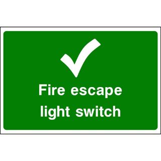 Picture of "Fire Escape Light Switch- Tick" Sign
