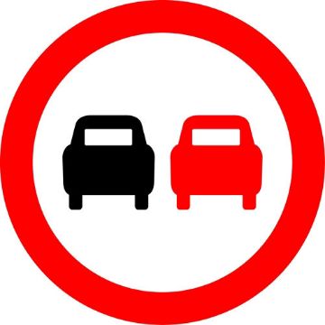 Picture of "No Overtaking" Sign 