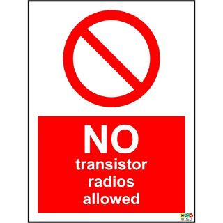 Picture of Construction Site Safety No Transistor Radios Safety Sign