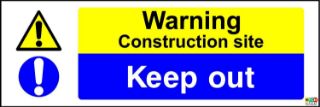 Picture of "Warning Construction Site Keep Out" Sign