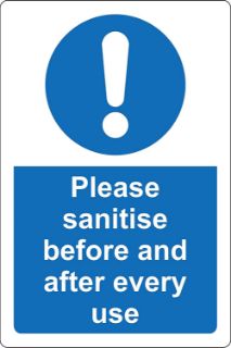 Picture of Please sanitise before and after every use 