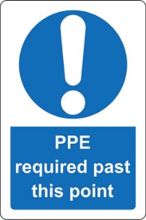 Picture of PPE required past this point - personal protective equipment