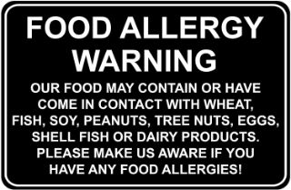 Picture of Please make us aware if you have any allergies 
