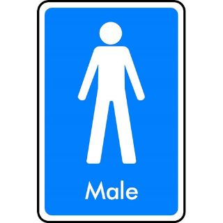 Picture of "Female Symbol Toilet Sign With Name Male"  