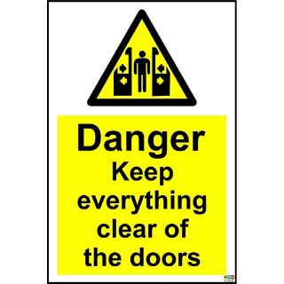Picture of Danger Keep Everything Clear Of The Doors Sign