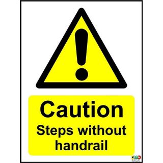 Picture of Caution Steps Without Handrail Sign 