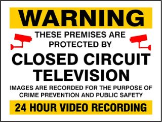 Picture of Warning CCTV Closed Circuit Television 24 Hour Video Recording 