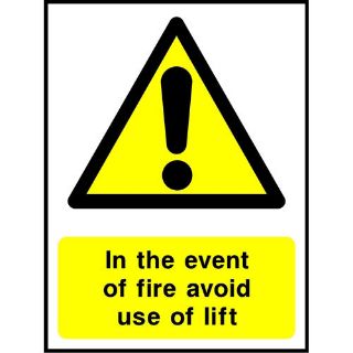 Picture of In Event Of Fire Avoid Use Of Lift Sign