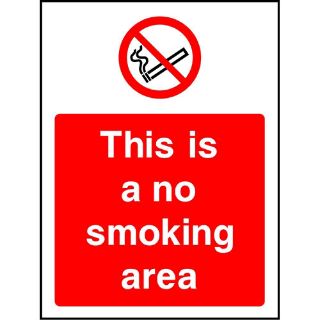 Picture of "This Is A No Smoking Area" Sign 