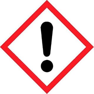 Picture of Harmful irritant Exclamation coshh symbol Safety sign - Self adhesive sticker 100mm x 100mm