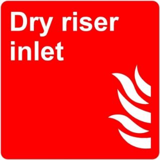Picture of Dry riser inlet fire safety sign - 1mm flexible Plastic sign (200mm x 200mm)