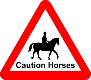 Picture of Caution horses safety sign - 3mm Aluminium sign 600mm x 600mm
