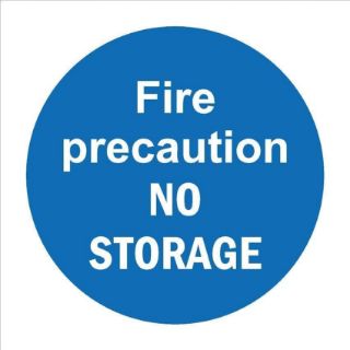 Picture of Fire precaution, no storage - Self adhesive sticker (100mm x 100mm)