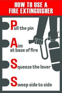 Picture of How to use fire extinguisher sign - Self adhesive sticker (200mm x 150mm)