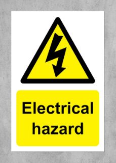 Picture of Warning Electrical hazard safety sign - 1.2mm Rigid plastic 150mm x 100mm