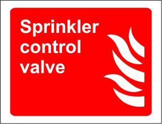 Picture of Sprinkler control valve Fire Safety sign - Self adhesive sticker 300mm x 200mm