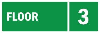 Picture of Floor level 3, green emergency sign - Self adhesive sticker (150mm x 50mm)