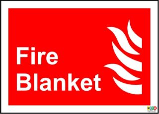 Picture of Fire Blanket Sticker - Self Adhesive Vinyl 140mm x 100mm