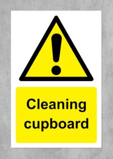 Picture of Cleaning cupboard Safety sign - Self adhesive sticker (300mm x 200mm)