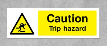 Picture of Trip Hazard sign (1.2mm rigid plastic) 300mm x 100mm