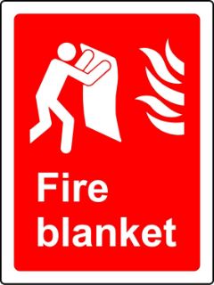 Picture of Fire blanket Safety sign - 1.2mm Rigid plastic 200mm x 150mm