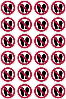 Picture of Do not stand here sign 50mm circle - Pack of 24 stickers on A4 sheet