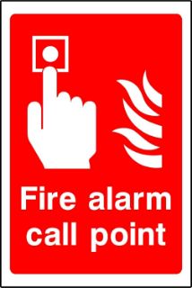 Picture of Fire alarm call point Safety sign - 1.2mm Rigid plastic 300mm x 200mm