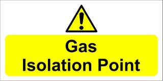 Picture of Gas Isolation Point Sign - Self Adhesive Sticker 200mm x 100mm