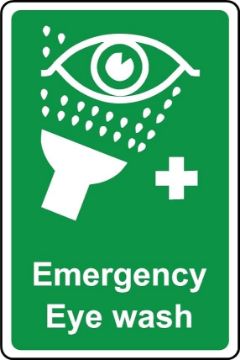 Picture of Emergency Eye wash Safety Sign - Self Adhesive Sticker (200mm x 150mm)