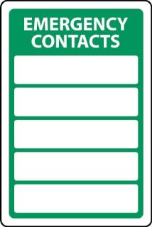 Picture of Emergency contacts First aiders etc safety sign - 1mm flexible Plastic (600mm x 400mm)