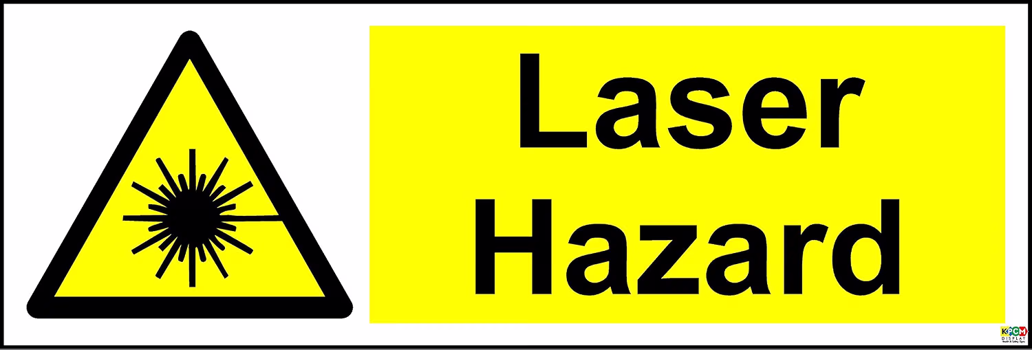 Picture of Warning Laser Hazard Safety Sign - Self Adhesive Sticker 150mm x 50mm